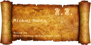 Miskey Menta névjegykártya